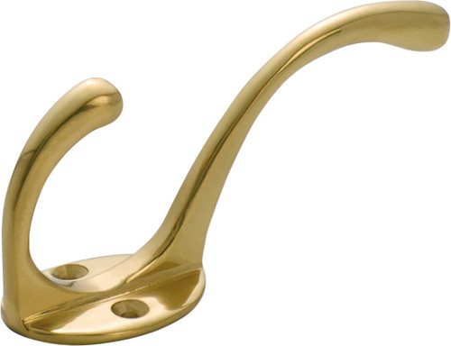 Tradco Victorian Coat Hook - 110 x 50mm - Polished Brass