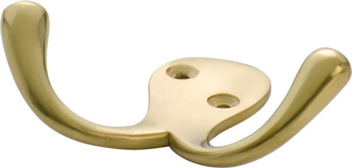 Tradco Double Robe Hook - 75 x 30mm - Polished Brass Tradco Double Robe Hook - 75 x 30mm - Polished Brass