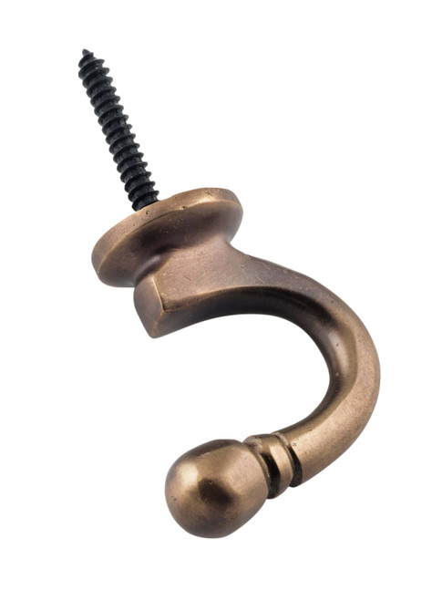 Tradco Curtain Tie Back Hook - 45mm - Antique Brass