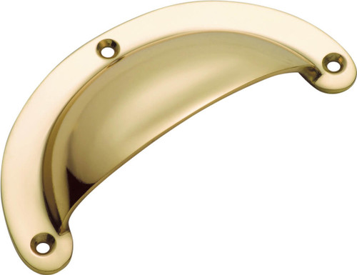 Tradco Large Cast Brass Drawer Pull Handle - 100mm - Polished Brass