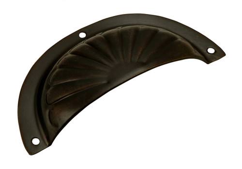 Tradco Fluted Sheet Brass Drawer Pull Handle - 97mm - Antique Brass
