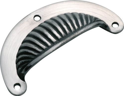 Tradco Classic Shell Cast Iron Drawer Pull Handle - 95mm - Polished Metal