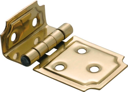 Tradco Square Offset Furniture Hinge - 50 x 30mm/10mm Offset - Polished Brass