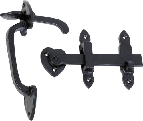 Tradco Iron Suffolk Gate Latch - 165 x 195 x 43mm - Matte Black