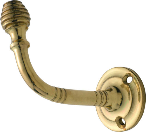 Tradco Reeded Curtain Tie Back Hook - 40 x 75mm - Polished Brass