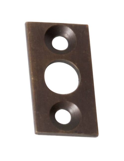 Tradco Flat Plate Bolt Keeper - 9mm Bolt - Antique Brass