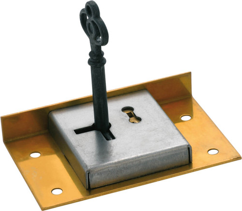 Tradco Drawer/Till Lock - 76 x 48mm - Polished Brass