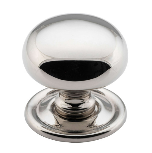 Tradco Classic Cabinet Knob with Backplate - 32mm - Polished Nickel