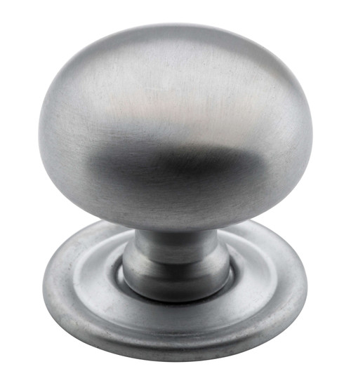 Tradco Classic Cabinet Knob with Backplate - 32mm - Satin Chrome