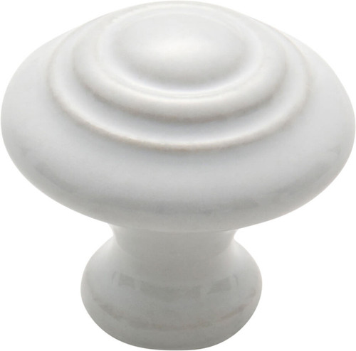 Tradco Domed White Porcelain Cupboard Knob - 32mm