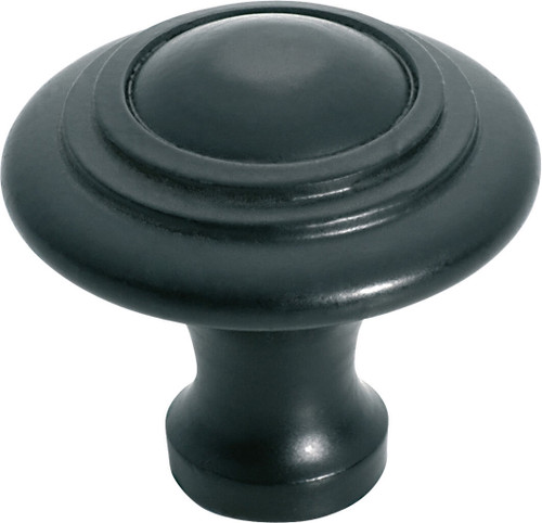 Tradco Domed Iron Cupboard Knob - 38mm - Matte Black