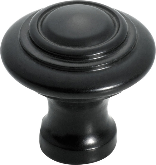 Tradco Domed Iron Cupboard Knob - 25mm - Matte Black