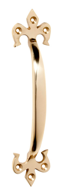 Tradco Fleur-de-lis Pull Handle - 165mm - Polished Brass