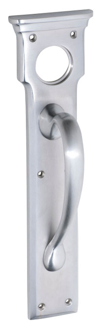 Tradco Federation Pull Handle with Cylinder Hole - 255mm - Satin Chrome