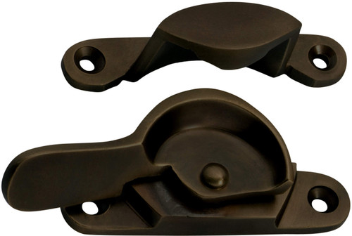 Tradco Narrow Sash Window Fastener - 65 x 15mm - Antique Brass