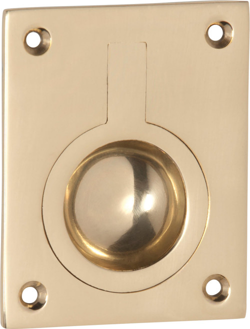Tradco Flush Ring Pull - 63 x 50mm - Polished Brass