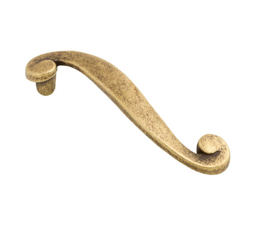 Castella Plume Cabinet Pull Handle - 96mm - Antique Brass