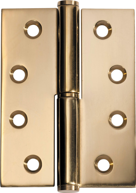 Tradco Lift Off Hinge - Left Hand - 100 x 75mm - Polished Brass