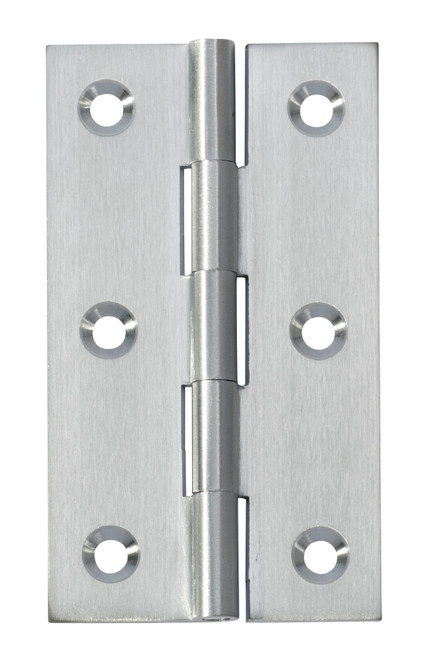 Tradco Fixed Pin Hinge - 89 x 50mm - Satin Chrome