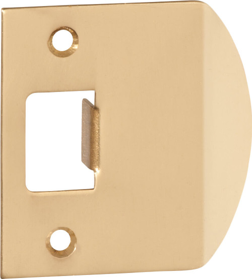 Tradco Extended Striker Plate to Suit Tubular Latch - 56 x 53mm - Polished Brass