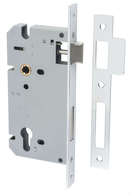 Iver Euro 85 Mortice Lock - 60mm Backset - Chrome