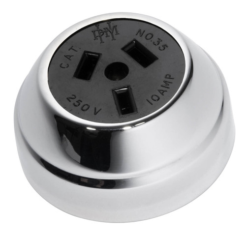 Tradco Federation Black Socket Power Point - 60mm - Chrome