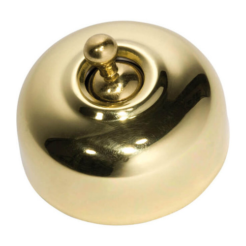 Tradco Traditional Toggle Light Switch - 50mm - Polished Brass