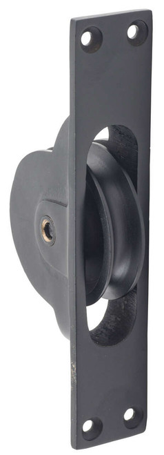 Tradco Sash Window Pulley - 125 x 25mm - Matte Black