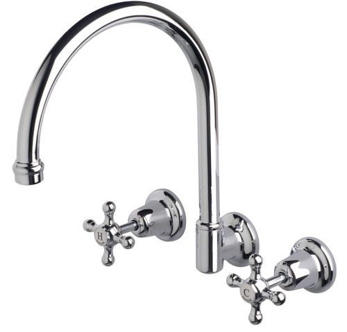 Bastow Federation Gooseneck Wall Mounted Bath or Laundry Tap - Swivel Spout