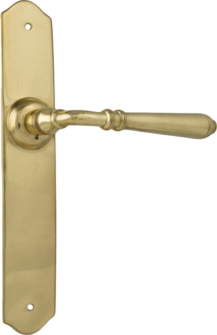 Tradco Provincial Reims Lever Door Handle - 240 x 40mm - Polished Brass