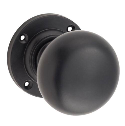 Tradco Victorian Door Knob - 57mm - Matte Black