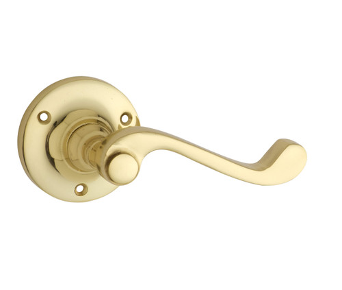 Tradco Milton Lever Door Handle - 63mm - Polished Brass