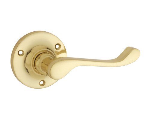Tradco Victorian Lever Door Handle - 63mm - Polished Brass