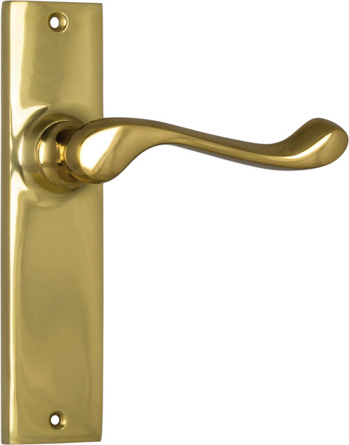 Tradco Fremantle Lever Door Handle - 150 x 35mm - Polished Brass