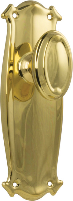 Tradco Bungalow Door Knob - 197 x 68mm - Polished Brass