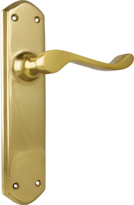 Tradco Windsor Lever Door Handle 200 x 45mm Polished Brass