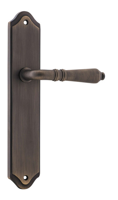 Iver Sarlat Lever Door Handle - Shouldered Plate - 250 x 48mm - Signature Brass