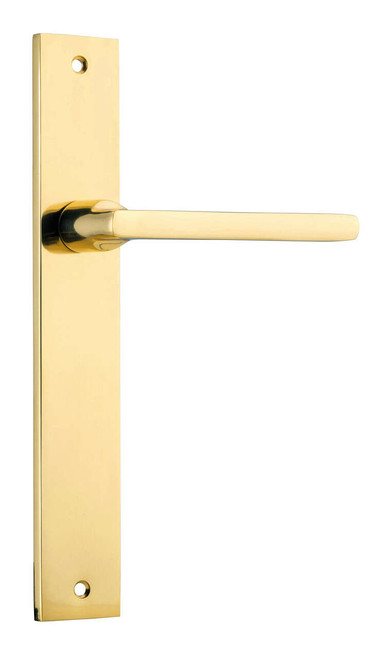 Iver Baltimore Lever Door Handle - Rectangular Plate - 240 x 38mm - Polished Brass