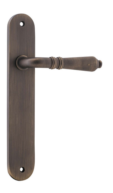 Iver Sarlat Lever Door Handle - Oval Plate - 240 x 40mm - Signature Brass