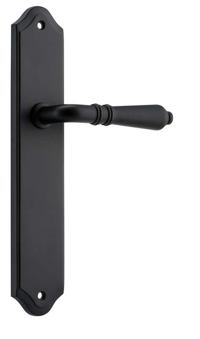 Iver Sarlat Lever Door Handle - Shouldered Plate - 250 x 48mm - Matte Black