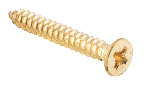 Tradco Phillips Countersunk Wood Screws - Pack of 50 - 32mm x 10 Gauge - Polished Brass