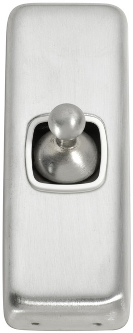 Tradco Architrave 1 Gang Toggle Light Switch - 82 x 30mm - Satin Chrome