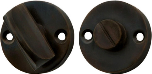 Tradco Round Privacy Turn - 35mm/4mm Spindle - Antique Brass