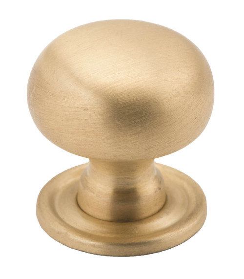 Tradco Classic Cabinet Knob with Backplate - 25mm - Satin Brass