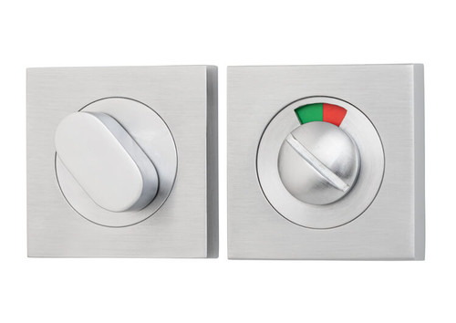 Iver Premium Square Privacy Turn & Indicator - 52mm/4mm Spindle - Brushed Chrome