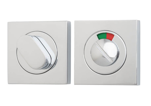 Iver Premium Square Privacy Turn & Indicator - 52mm/4mm Spindle - Chrome