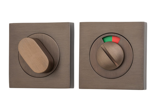 Iver Premium Square Privacy Turn & Indicator - 52mm/4mm Spindle - Signature Brass