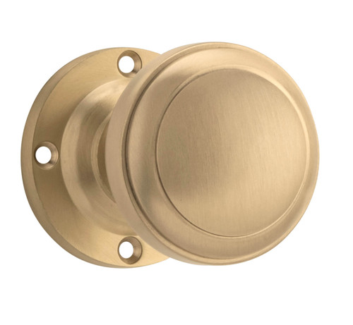 Tradco Milton Door Knob - 57mm - Satin Brass