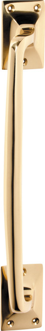 Tradco Classic Offset Pull Handle - 305 x 42mm - Unlacquered Polished Brass