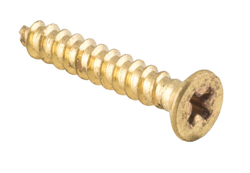 Tradco Phillips Countersunk Stainless Steel Wood Screws - Pack of 50 - 25mm x 8 Gauge - Polished Brass